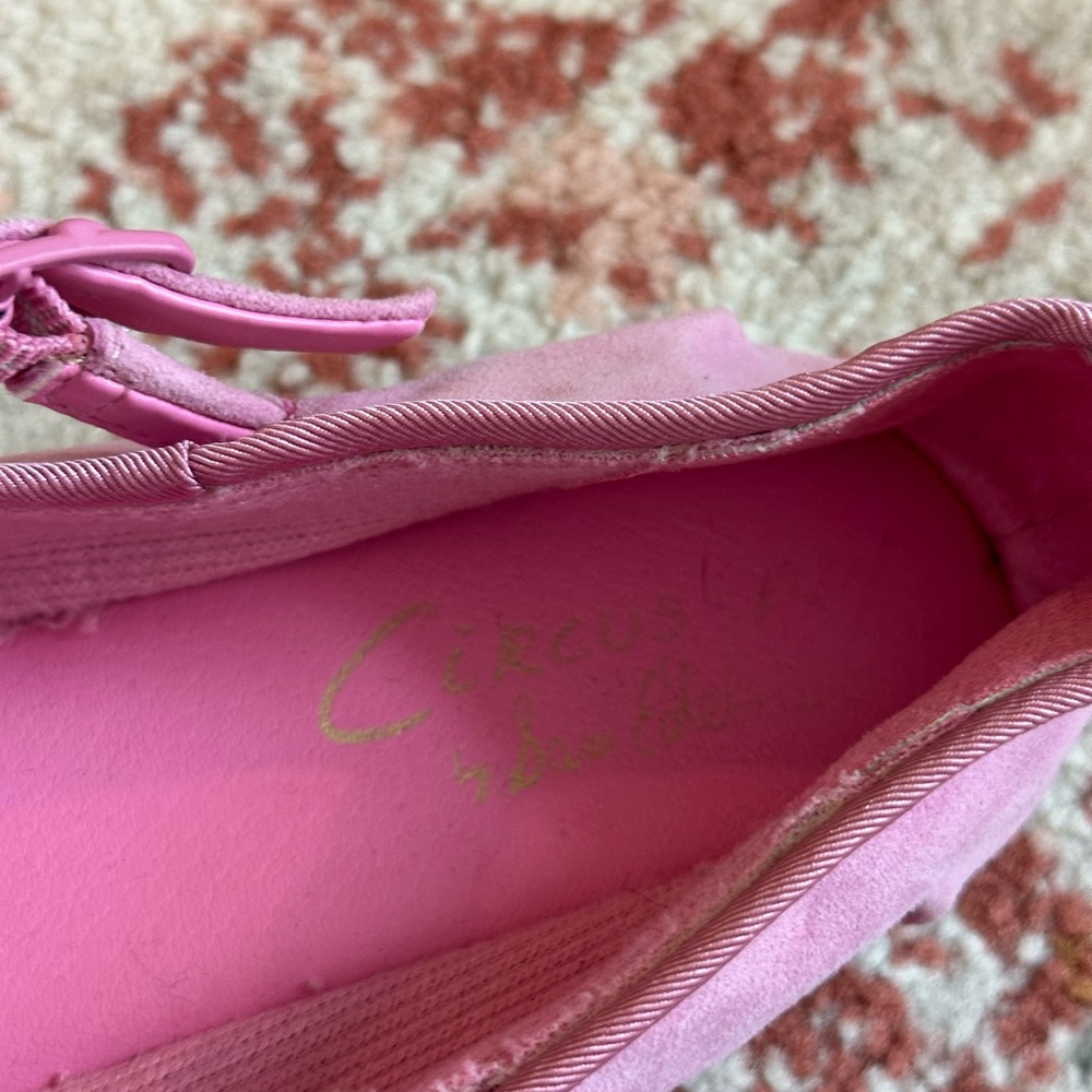 Circus NY by Sam Edelman Zuri Suede Cross Over Bow Ballerina Pink Flats - Picture 7 of 8